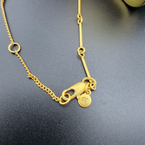 Madewell Two Tone Abstract Geometric Pendant Necklace Matte Gold Silver Tone - Picture 4 of 6